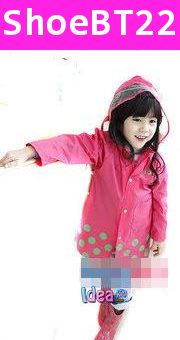 รองเท้าบูทยางลายจุดเม่นน้อย Smally สีแดง
