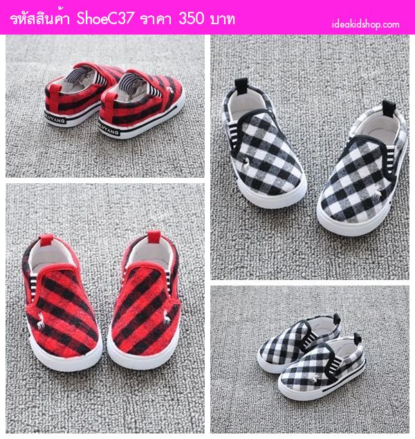 ผ้าใบสวม Abercombie ลายสก๊อต สีแดง