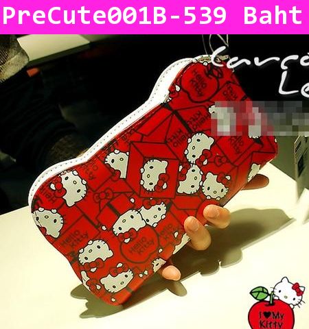 [Pre] กระเป๋าสตางค์ Apple Kitty สีแดง 001B