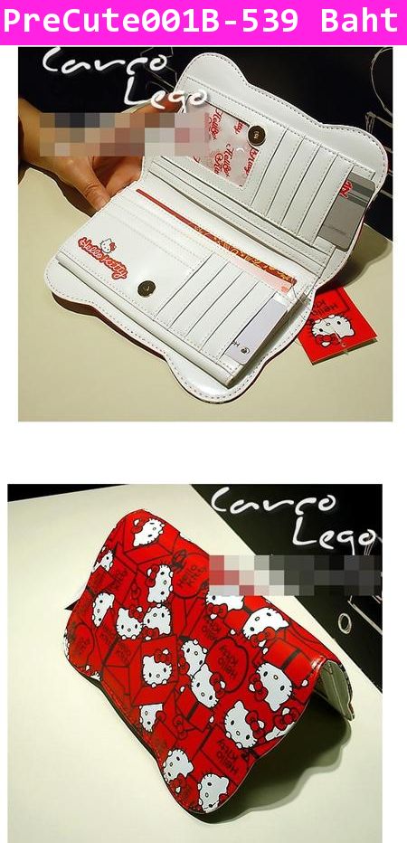 [Pre] กระเป๋าสตางค์ Apple Kitty สีแดง 001B