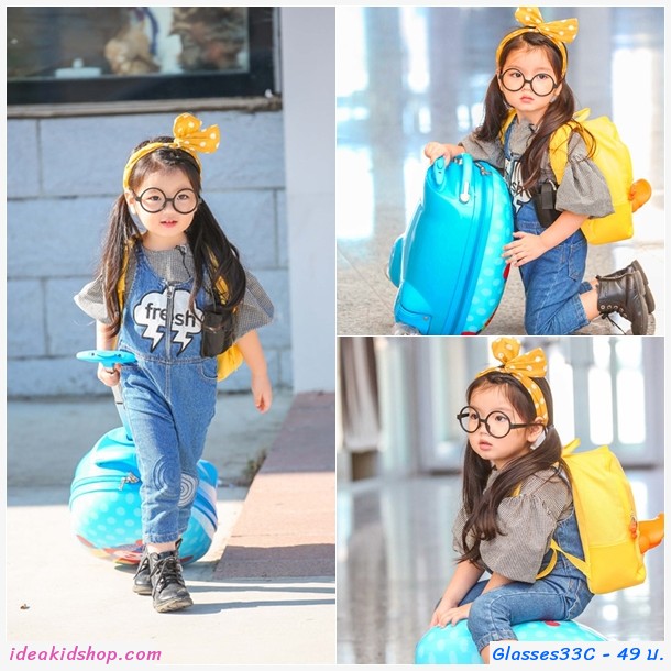 กรอบแว่นตาเด็กเนิร์ด สีชมพู