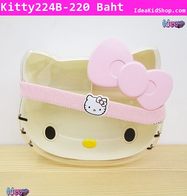 กล่องบรรจุอาหารเบนโตะ Hello Kitty สีชมพู