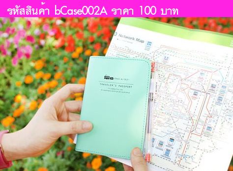 กระเป๋า Mini-passport case สีฟ้า