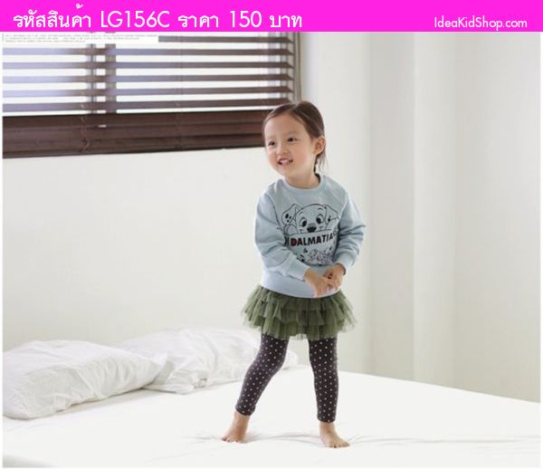 กางเกงเลกกิ้งเด็ก Double Dots Cute สีน้ำตาล