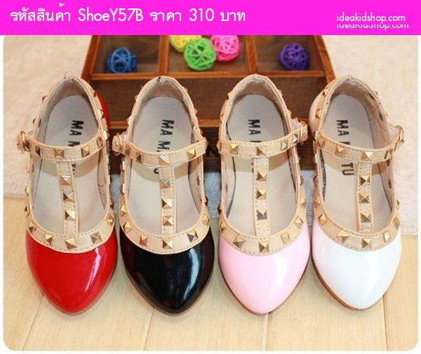 รองเท้าเด็ก สไตล์ Valentino kid V.2 สีชมพู