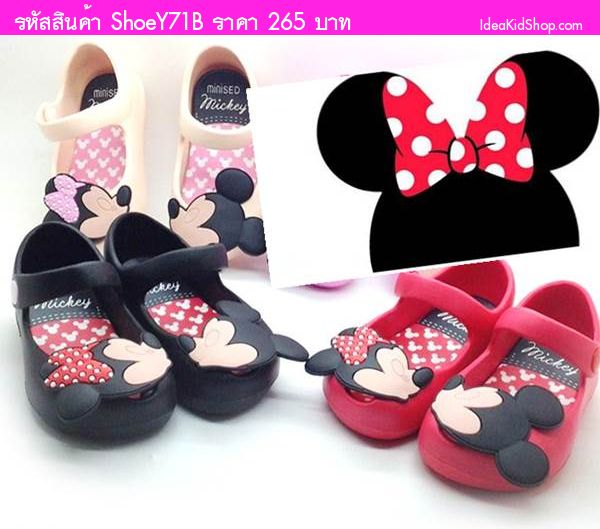 รองเท้าเด็ก Minnie สไตล์ Mini Melissa สีดำ