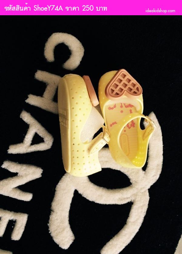 รองเท้าเด็ก หัวใจใหญ่ สไตล์ Mini Melissa สีเหลือง 