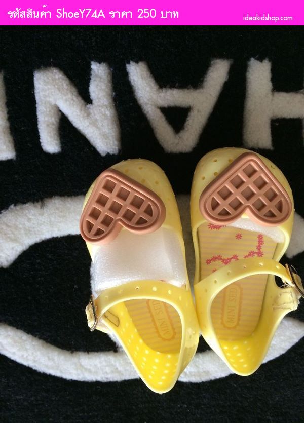 รองเท้าเด็ก หัวใจใหญ่ สไตล์ Mini Melissa สีเหลือง 