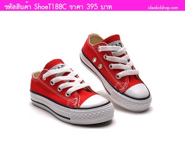 รองเท้าผ้าใบหุ้มส้น Converse สไตล์ชมพู่ สีแดง