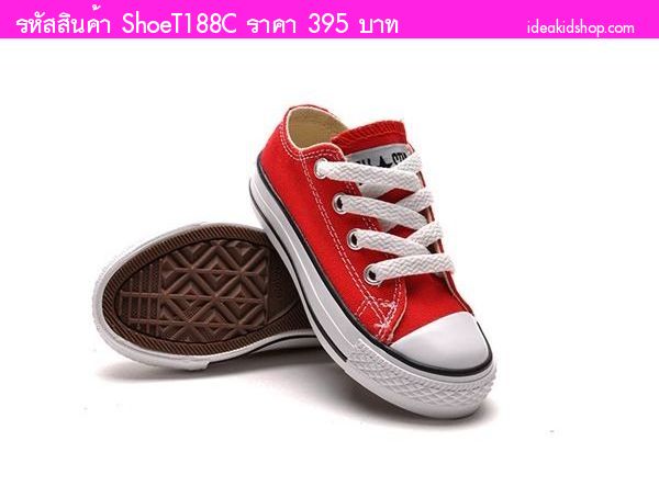 รองเท้าผ้าใบหุ้มส้น Converse สไตล์ชมพู่ สีแดง