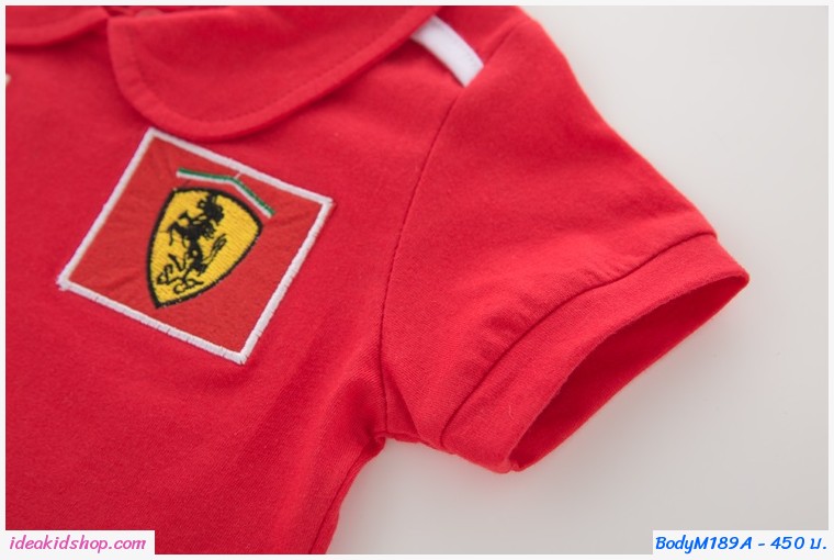 ชุดบอดี้สูท หนูน้อยนักซิ่ง Ferrari สีแดง