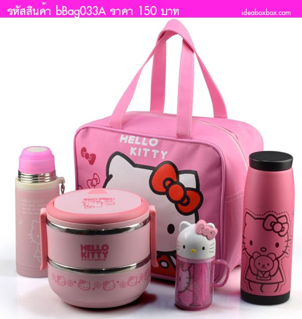 กระเป๋าถือ Lunch bag Hello Kitty ลายจุด