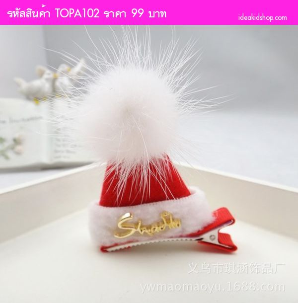 กิ๊บติดผม ลาย XMas Santa And Red Tree(แพค 3 ตัว)