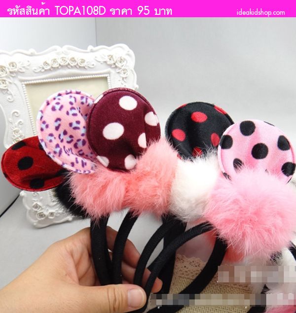 ที่คาดผมหู Minnie Mouse ลายจุด สีดำ
