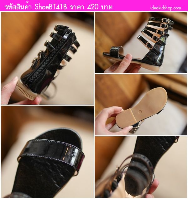 รองเท้าแฟชั่นสไตล์โบฮีเมียน หนูน้อยเรย่า สีทอง