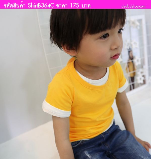 เสื้อยืดแฟชั่นหนูน้อยจิมมี่ สีเหลืองคัสตาร์ด
