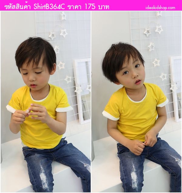 เสื้อยืดแฟชั่นหนูน้อยจิมมี่ สีเหลืองคัสตาร์ด