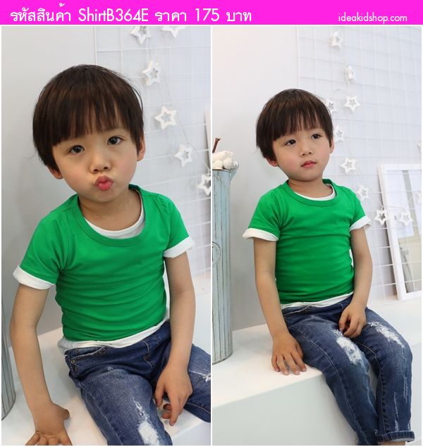 เสื้อยืดแฟชั่นหนูน้อยจิมมี่ สีเขียว