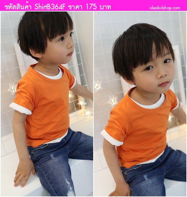 เสื้อยืดแฟชั่นหนูน้อยจิมมี่ สีส้ม