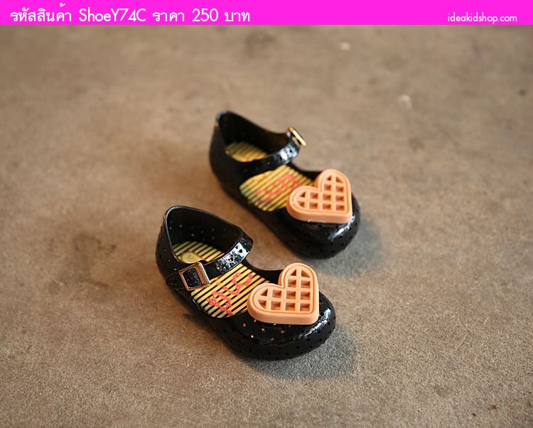 รองเท้าเด็ก หัวใจใหญ่ สไตล์ Mini Melissa สีดำ