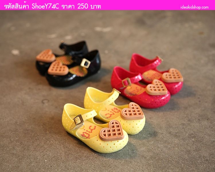 รองเท้าเด็ก หัวใจใหญ่ สไตล์ Mini Melissa สีดำ