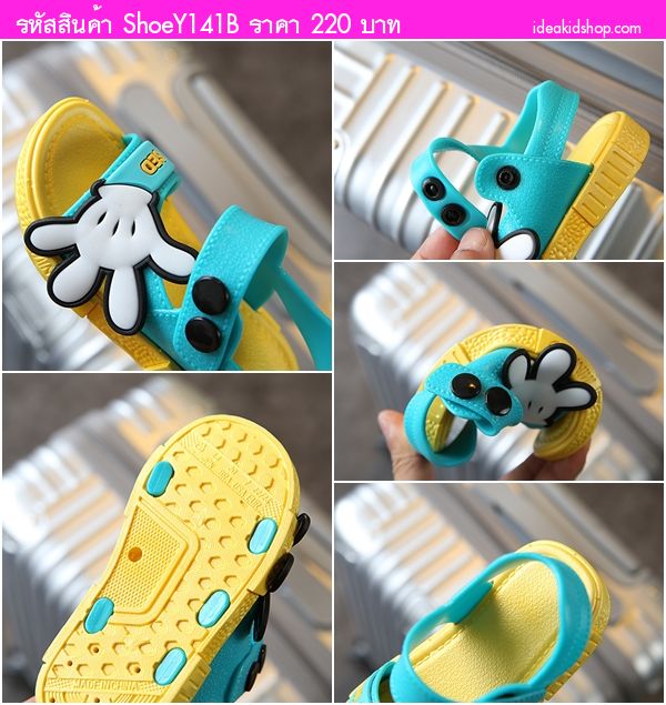 รองเท้ารัดส้น Scholl Mickey MINI SED สีเทาน้ำเงิน