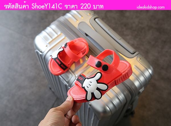 รองเท้ารัดส้น Scholl Mickey MINI SED สีแดงดำ