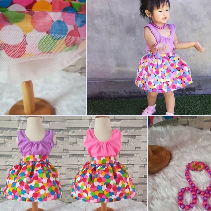 เสื้อกระโปรงทองกวาว+เครื่องประดับ(ได้6ชิ้น) สีชมพู