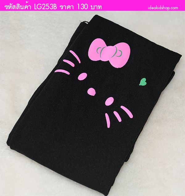 ถุงน่อง Retro Kitty สีดำ