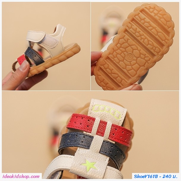 รองเท้าหนังรัดส้น Triple Tone สีขาว
