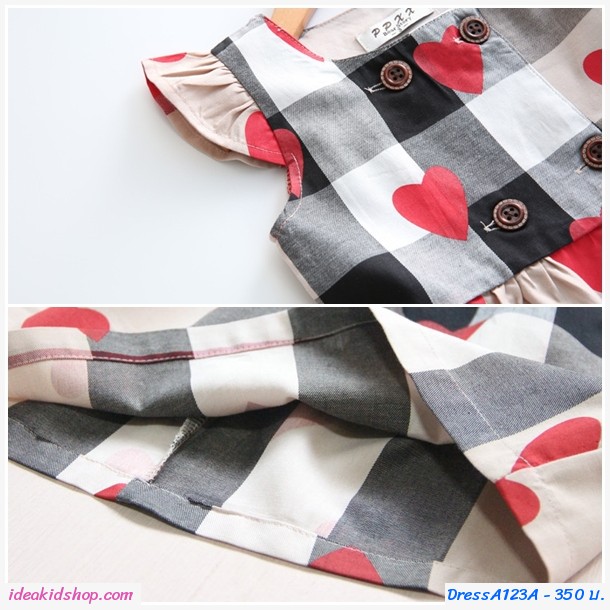 เดรส Burberry ลายหัวใจ สีน้ำตาล
