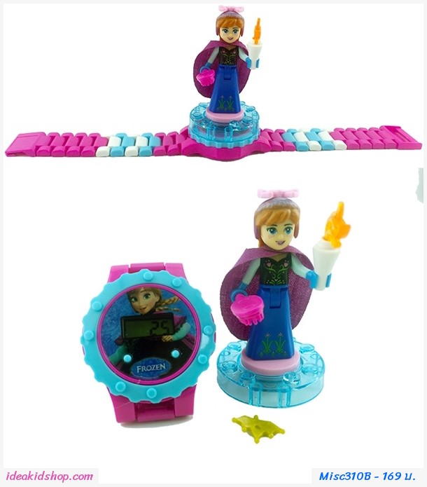 นาฬิกาเลโก้ตัวการ์ตูน ลาย Frozen Anna