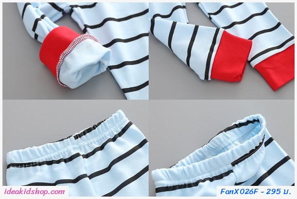 ชุดเสื้อกางเกง Xmas Cowboy Santa สีเเดง