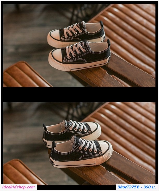 รองเท้าผ้าใบหุ้มส้นสไตล์ Converse JP Star สีดำ