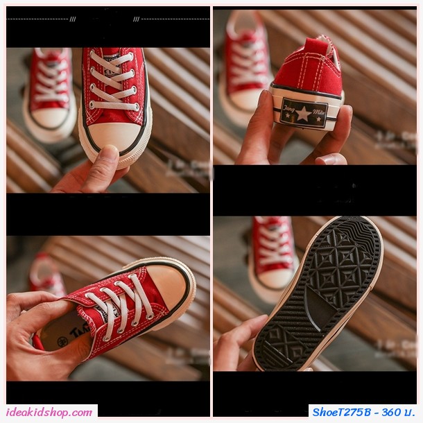 รองเท้าผ้าใบหุ้มส้นสไตล์ Converse JP Star สีดำ