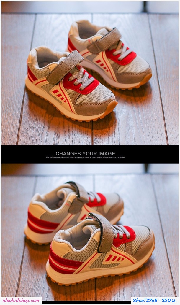 รองเท้าผ้าใบสปอร์ต สีเทา