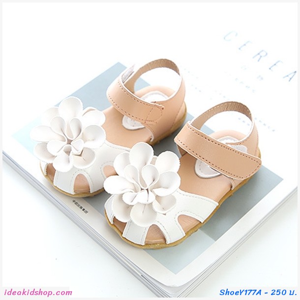 รองเท้ารัดส้น Sandal Flower ดอกไม้ สีขาว