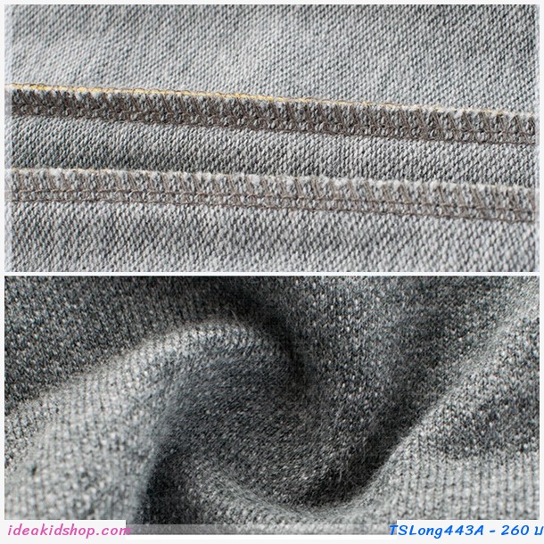 กางเกงวอร์มขาจั๊ม แถบเหลือง สีเทา