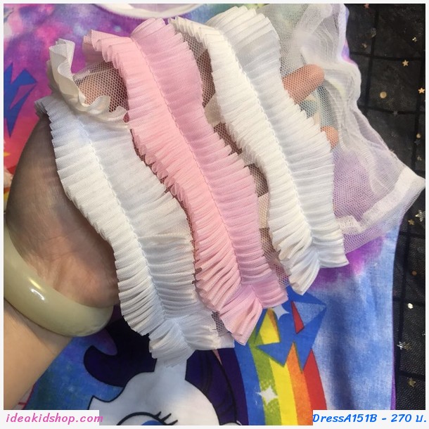 มินิเดรสแฟชั่นแขนระบาย ลาย Pony
