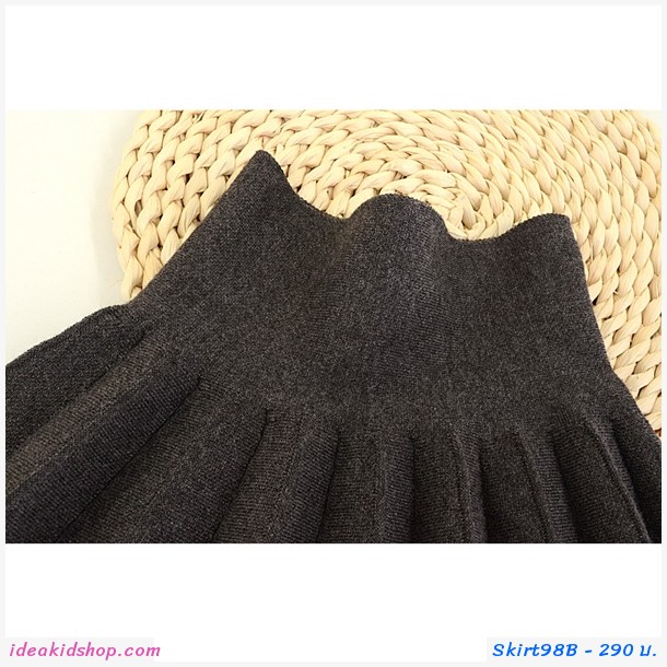 กระโปรงเอวสูง pleated skirt สีเทา