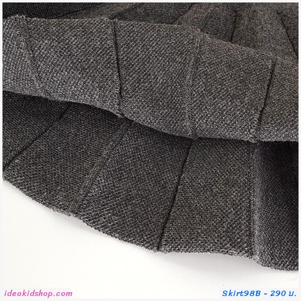 กระโปรงเอวสูง pleated skirt สีเทา