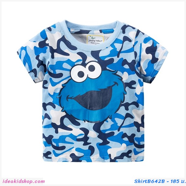 เสื้อยืดเด็ก ลาย Elmo สีฟ้า