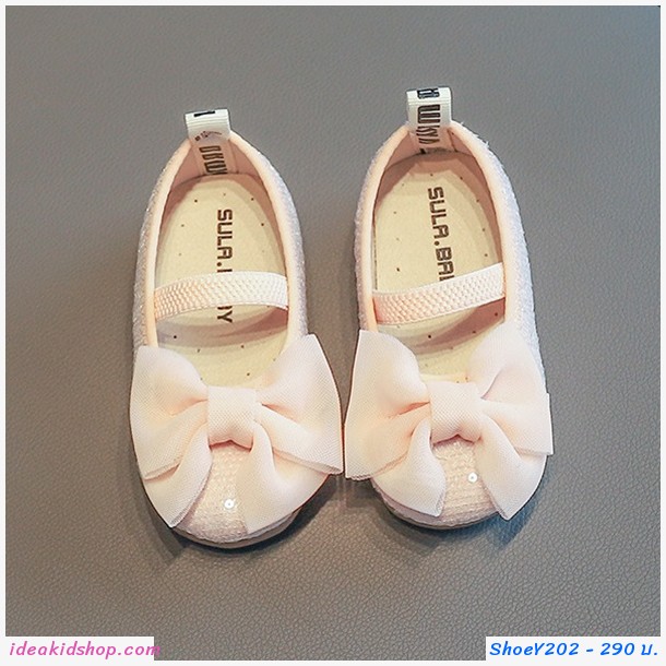 รองเท้าคัทชู SULA BABY ติดโบว์สีชมพู