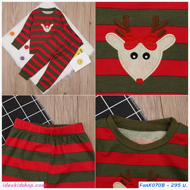 ชุดเสื้อกางเกง xmas ลายกวาง เด็กหญิง