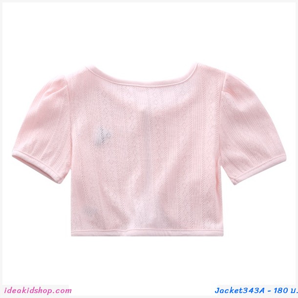 เสื้อคลุมครึ่งตัวปักลายผีเสื้อ สีฟ้าอ่อน