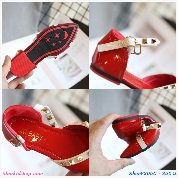 รองเท้ารัดส้นหนังแก้ว Valentino สีดำ