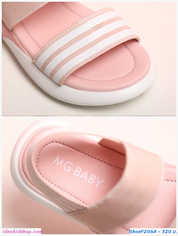 รองเท้ารัดส้นแต่งแถบ สไตล์ Sport สีดำ