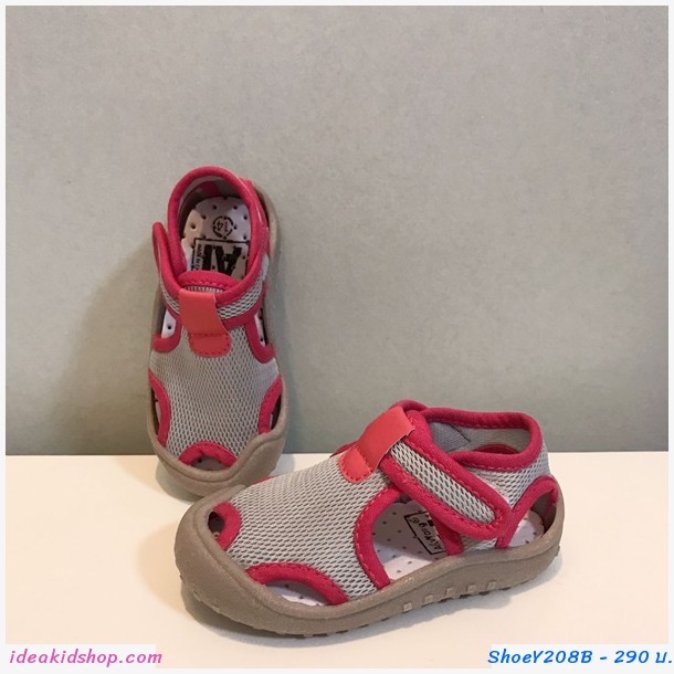 รองเท้าลำลอง waterproof beach shoes สีเทาชมพู