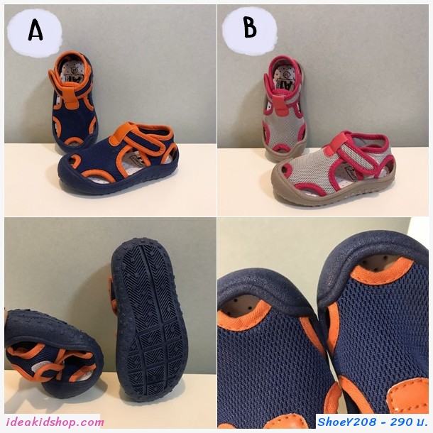 รองเท้าลำลอง waterproof beach shoes สีเทาชมพู