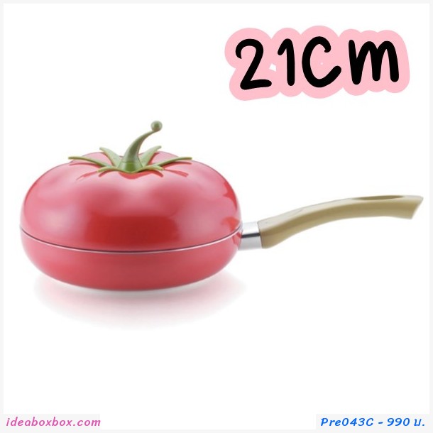 Pre กระทะ non-stick 21cm มีด้ามจับ ทรงมะเขือเทศ